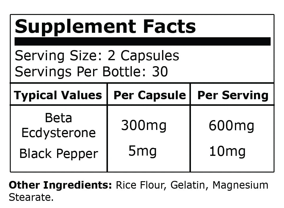 Black Mamba Ecdysterone 60 Capsules 30 Servings