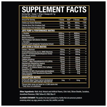 Xtremis Cartel El Jefe Pre Workout 40/20 Servings