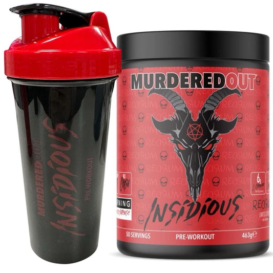 Murdered Out Insidious Pre Workout 463g 50/25 Servings With Insidious Shaker Bottle