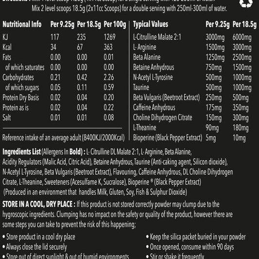 Murdered Out Insidious Pre Workout 463g 50/25 Servings With Insidious Shaker Bottle