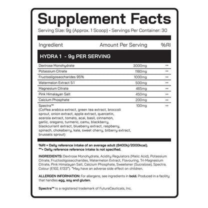 DNA Sports Hydra 1 Hydration Powder 270g 30 Servings