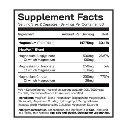 DNA Sports MagPak  Magnesium Complex 120 Capsules 60 Servings