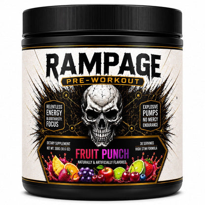 Rampage Extreme High Stim Pre Workout by Pro Gym Supplements 30 Servings