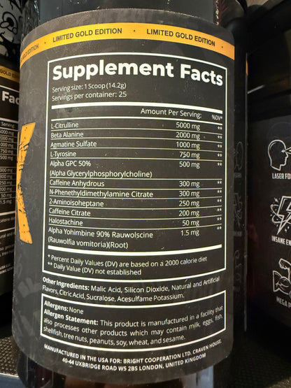 Dark Labs Crack Gold Edition Pre Workout 25 Servings