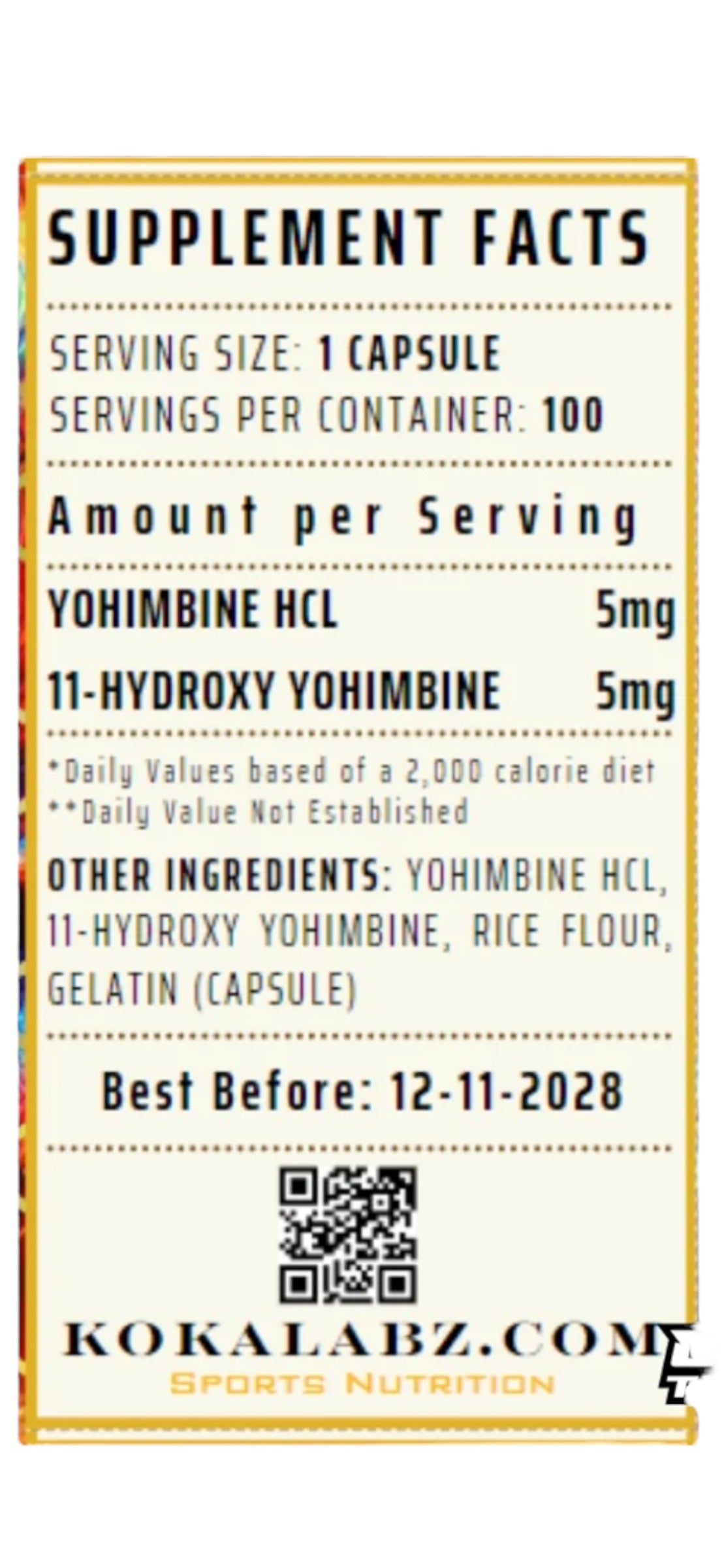 Koka Labz Double Trouble (Yohimbine) 10mg 100 Capsules