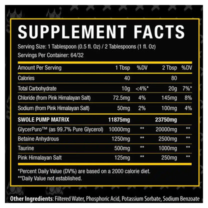 Xtremis Cartel Sicario Swole Non Stim Liquid Pump 64/32 Servings