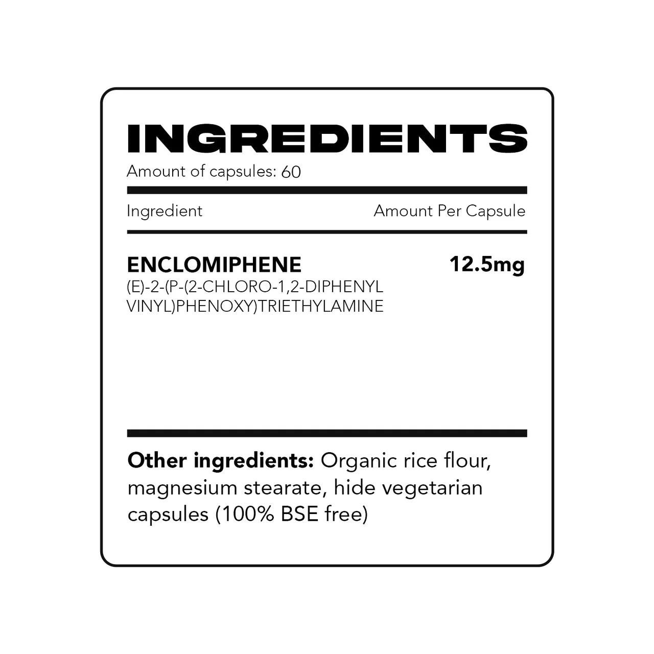 Enclomiphene Citrate by Wartorn Labs 12.5mg 60 Capsules
