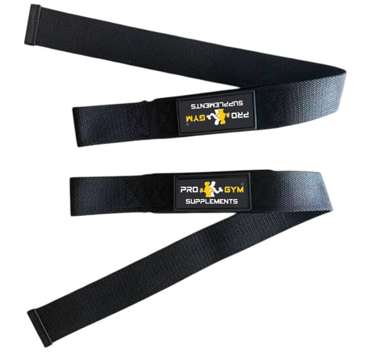 Lifting Straps (1 Pair) by Pro Gym Supplements Black Colour