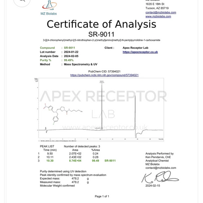 Apex Receptor SR9011 20mg/30ml Research Supplement