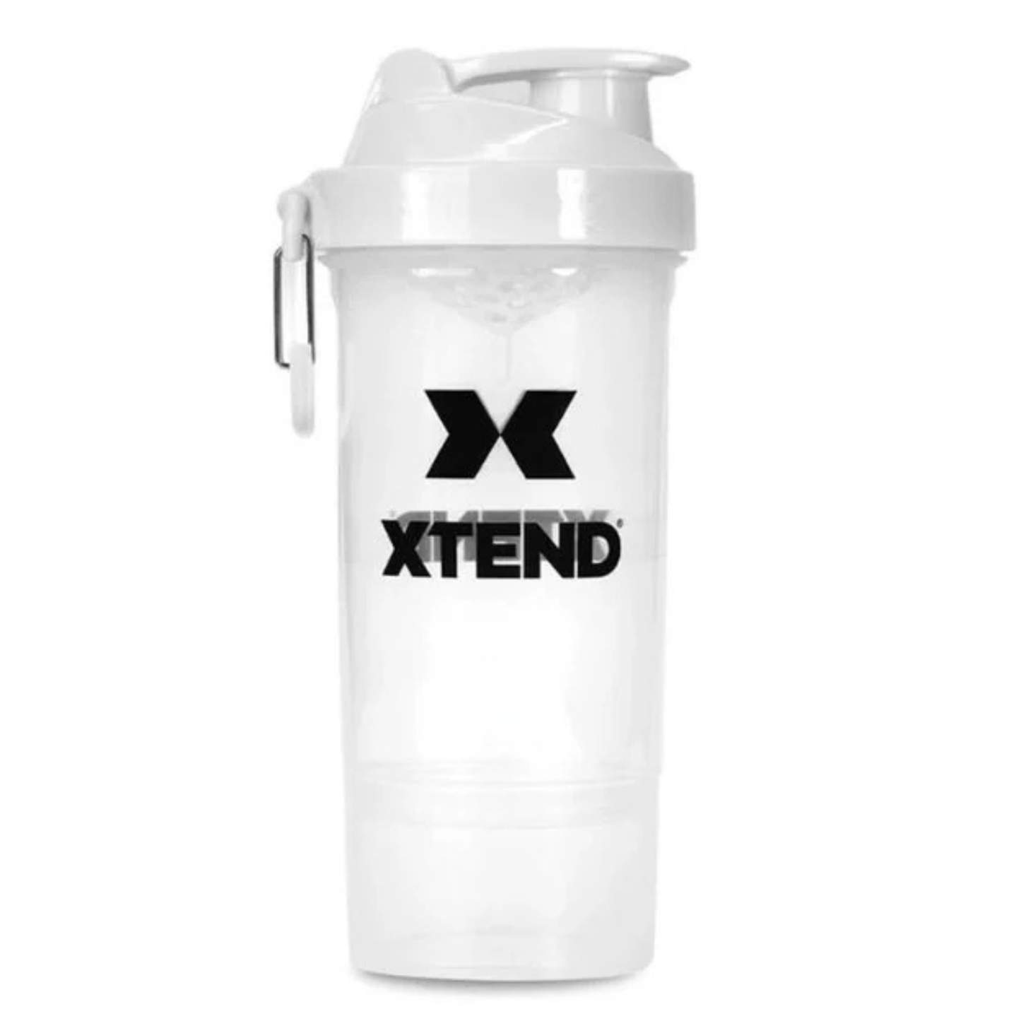 Xtend Shaker Bottle 800ml White With Bottom Compartment