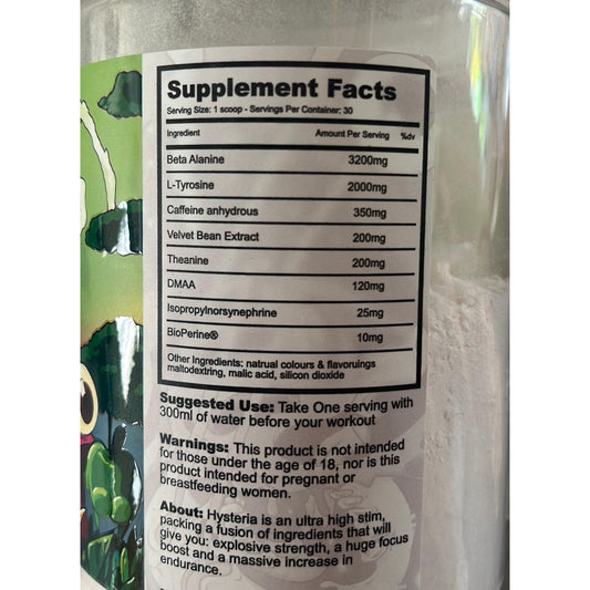 Hysteria 1 Scoop Sample, 1 Serving Apple Melon Flavour