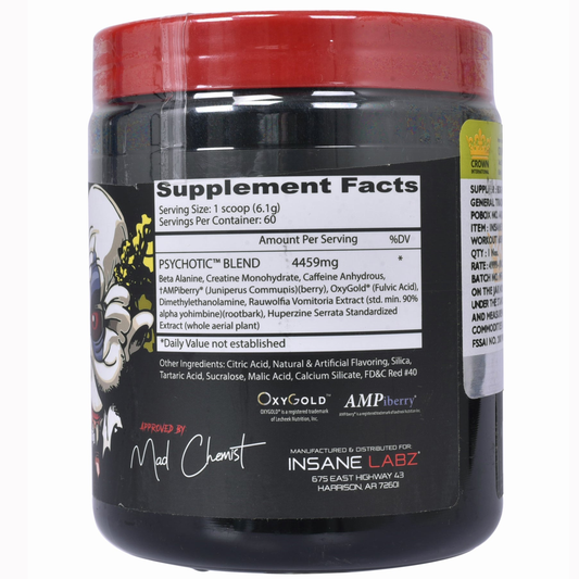 Insane Labz Psychotic Pre Workout 35 Servings