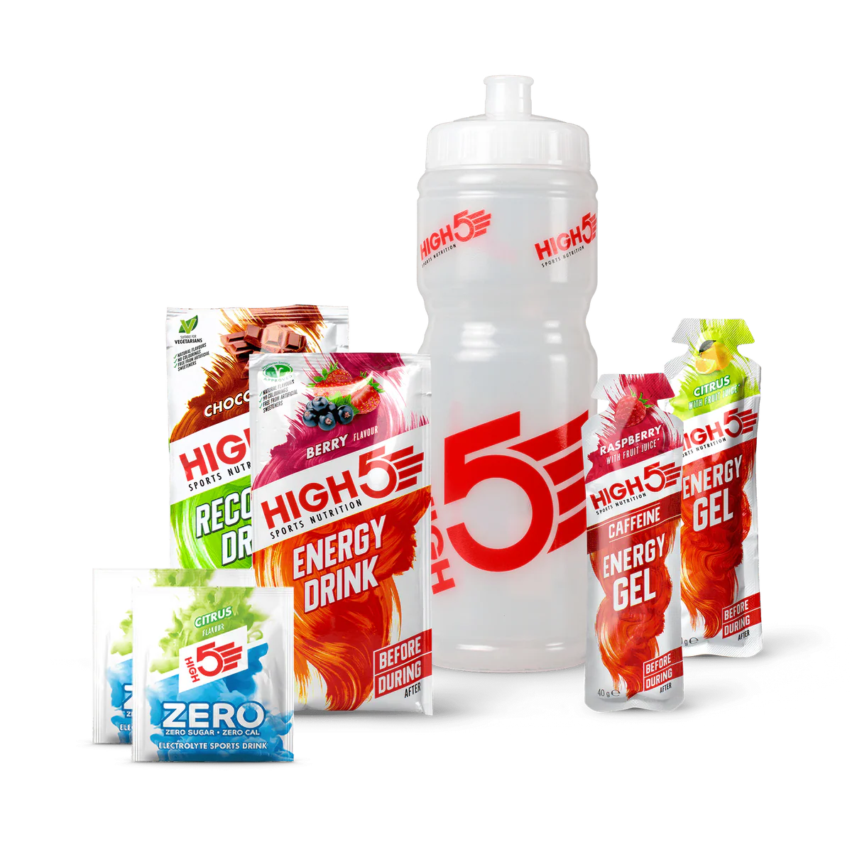 High5 Starter Pack Fitness Supplements Selection With Bottle