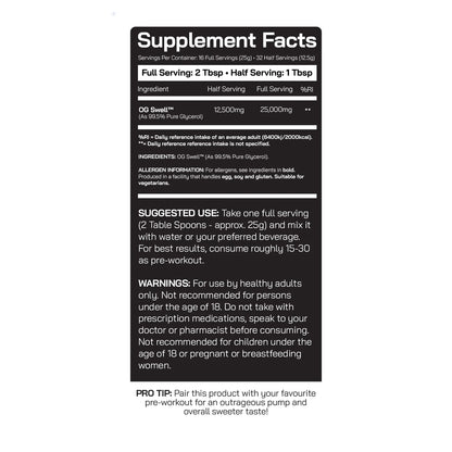 DNA Sports OG Swell Pump Serum 320ml 32/16 Servings Unflavoured