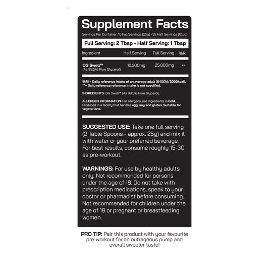 DNA Sports OG Swell Pump Serum 320ml 32/16 Servings Unflavoured