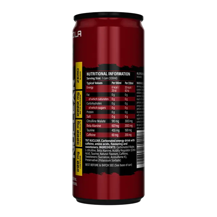 NXT Nutrition TNT Nuclear 330ml RTD Pre Workout Can
