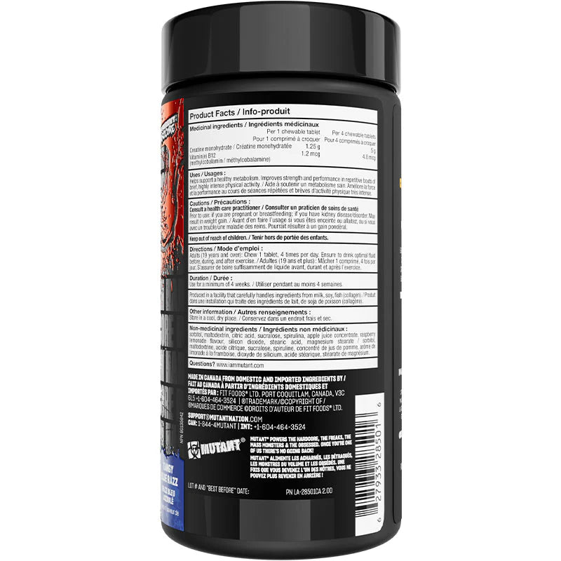 Mutant Creatine Bytz Chewables 20 Servings