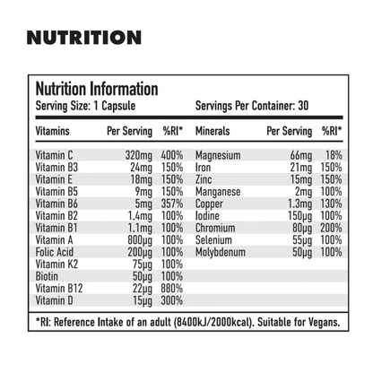 Per4m Multi Vita+Min 30 Servings Multi Vitamins