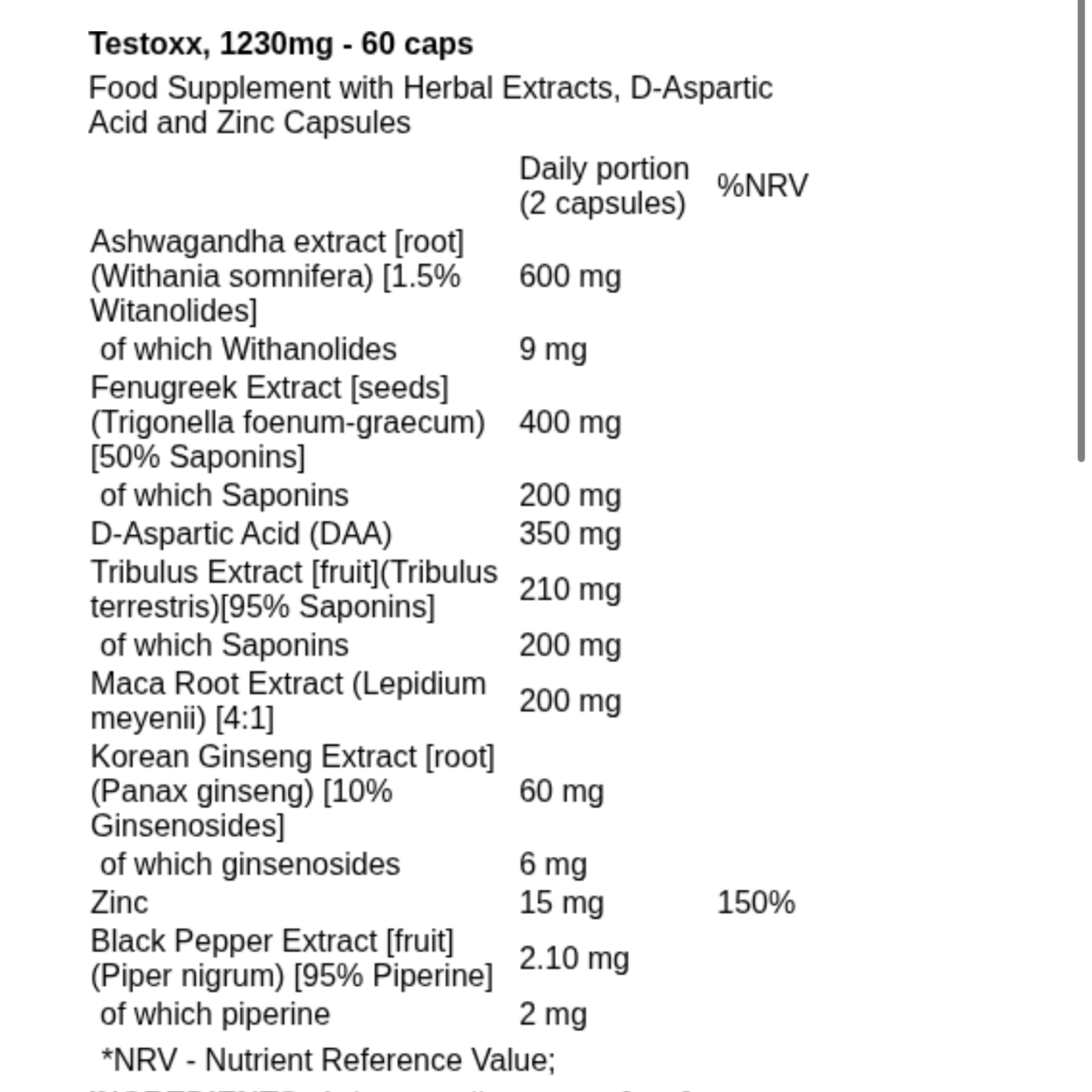 Trec Nutrition Testoxx 30 Servings