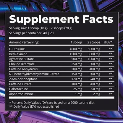 Dark Labs Crack Purple Pre Workout 40/20 Servings