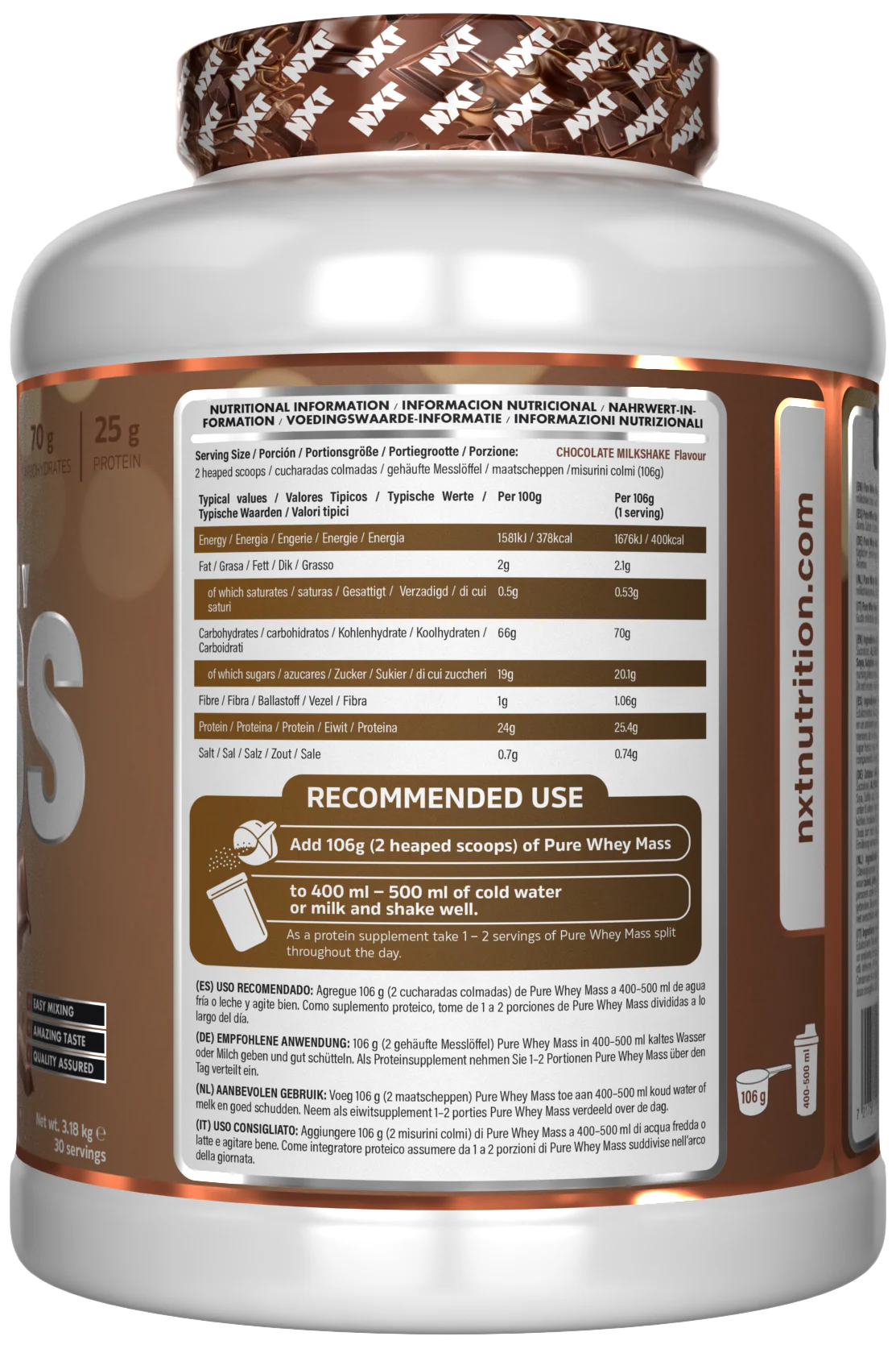 NXT Nutrition Pure Whey Mass 3.2Kg 30 Servings