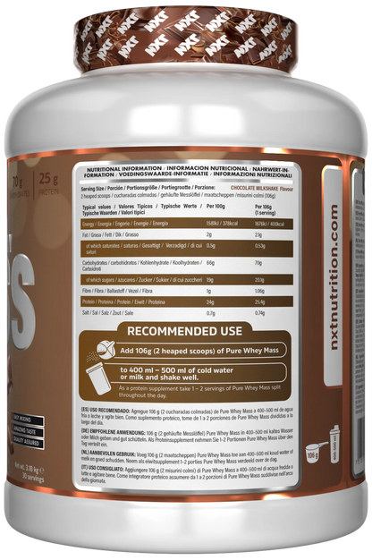 NXT Nutrition Pure Whey Mass 3.2Kg 30 Servings