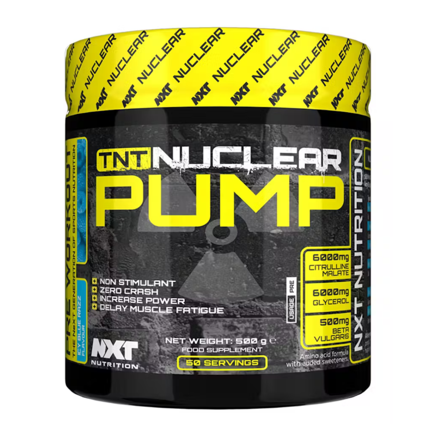 NXT Nutrition TNT Nuclear Pump Non Stim Pre Workout 500g 50 Servings